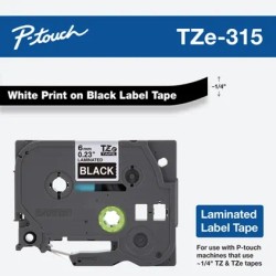 Banda laminata Original Brother White on Black, TZE315, pentru E105|E110|H100|H101|H105|H110|H111|P300|128|200|1000|1010|1090|11