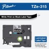 Banda laminata Original Brother White on Black, TZE315, pentru E105|E110|H100|H101|H105|H110|H111|P300|128|200|1000|1010|1090|11