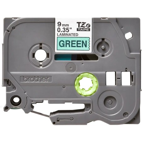 Banda laminata Original Brother Black on Green, TZE721, pentru E105|E110|H100|H101|H105|H110|H111|P300|128|200|1000|1010|1090|11
