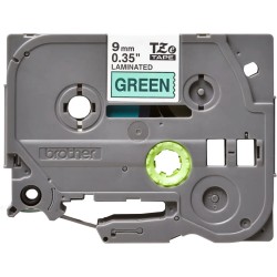 Banda laminata Original Brother Black on Green, TZE721, pentru E105|E110|H100|H101|H105|H110|H111|P300|128|200|1000|1010|1090|11