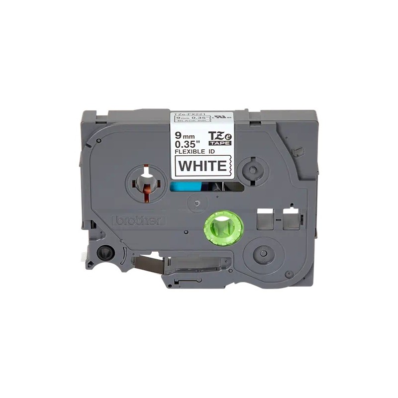Banda laminata Original Brother Black on White, TZEFX221, pentru E105|E110|H100|H101|H105|H110|H111|P300|128|200|1000|1010|1090|