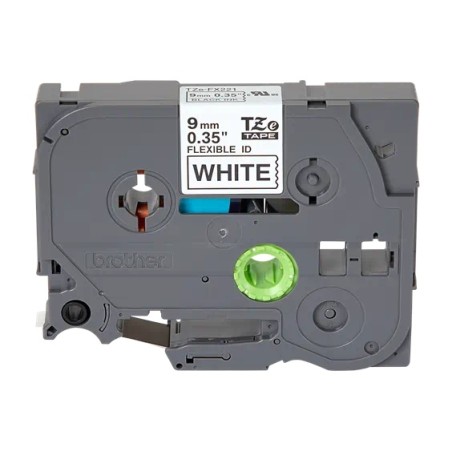 Banda laminata Original Brother Black on White, TZEFX221, pentru E105|E110|H100|H101|H105|H110|H111|P300|128|200|1000|1010|1090|