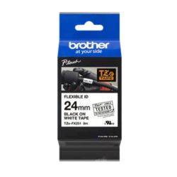 Banda laminata Original Brother Black on White, TZEFX251, pentru D600|E500|E550|H500|P700|P710|P750|330|350|520|580|1400|1500|16
