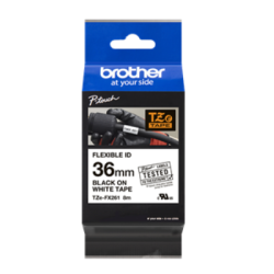 Banda laminata Original Brother Black on White, TZEFX261, pentru 530|550|3600|9200|9400|9500|9600|9700|9800|D800|E800|P900|P910|