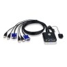 SWITCH KVM ATEN control 2 PC la 1 KVM, conector tip USB (T) x 4 | VGA (T) x 2, "CS22U-A7" (timbru verde 0.8 lei)