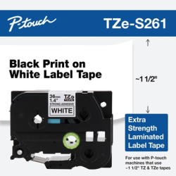 Banda laminata Original Brother Black on White, TZES261, pentru 530|550|3600|9200|9400|9500|9600|9700|9800|D800|E800|P900|P910|P
