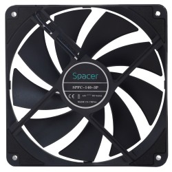 VENTILATOR SPACER PC 140x140x25 mm, Hydraulic Bearing, 67.6CFM, conector 3-pin, no LED,  black "SPFC-140-3P" (timbru verde 0.18 