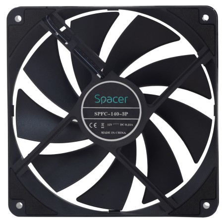 VENTILATOR SPACER PC 140x140x25 mm, Hydraulic Bearing, 67.6CFM, conector 3-pin, no LED,  black "SPFC-140-3P" (timbru verde 0.18 