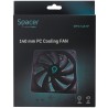 VENTILATOR SPACER PC 140x140x25 mm, Hydraulic Bearing, 67.6CFM, conector 3-pin, no LED,  black "SPFC-140-3P" (timbru verde 0.18 