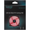 VENTILATOR SPACER PC Silent 120x120x25 mm,  RED light, Hydraulic Bearing, 34CFM, conector 3-pin "SPFC-120-3P-RD"