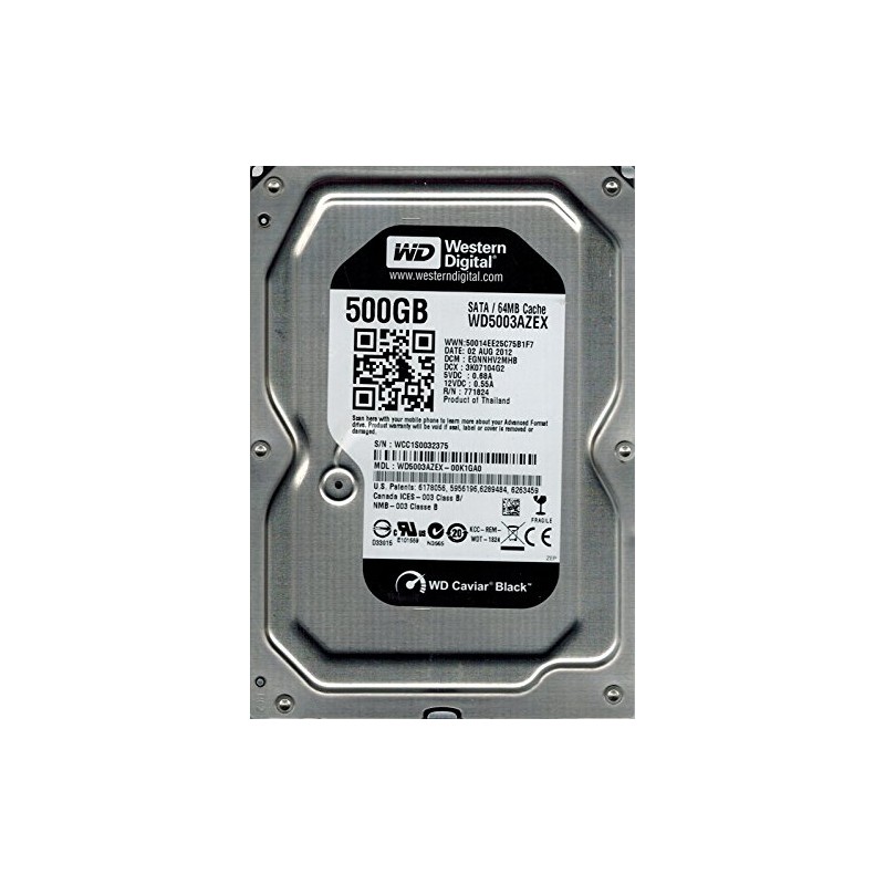 HDD WD 500 GB, Black, 7.200 rpm, buffer 64 MB, pt. desktop PC, "WD5003AZEX"