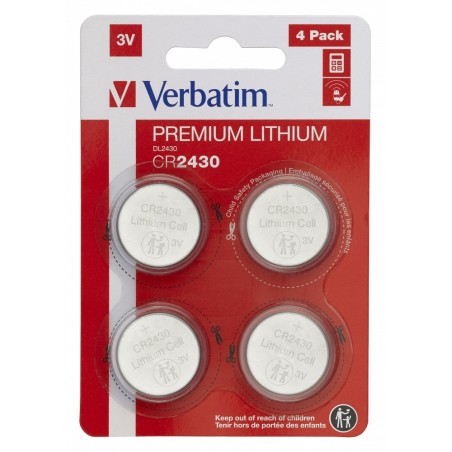BATERIE VERBATIM, butoni (CR2430), 3V litiu, 4 buc., "49534" (timbru verde 0.04 lei)