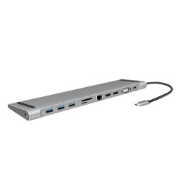 DOCKING Station LOGILINK universal, conectare PC USB TYPE-C 3.2, USB 3.0 x 3, porturi video VGA x 1, HDMI x 2, RJ-45, card reade