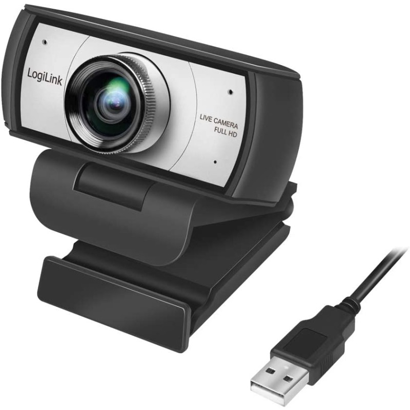 CAMERA WEB LOGILINK senzor. 1080p Full-HD cu rezolutie video 1920x1080; unghi vizualizare 120grade, pivotare 90grade, rotatie 18