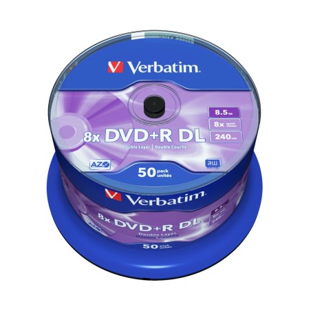 DVD+R VERBATIM  8.5GB, 240min, viteza 8x, 50 buc, Double Layer, spindle, "Matt Silver" "43758"