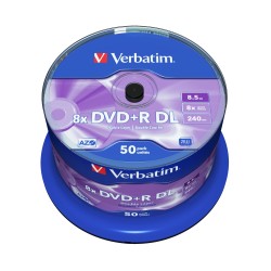 DVD+R VERBATIM  8.5GB, 240min, viteza 8x, 50 buc, Double Layer, spindle, "Matt Silver" "43758"