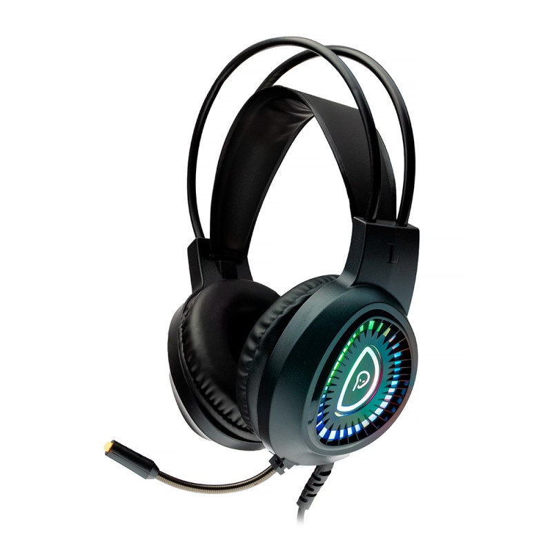 CASTI gaming Spacer RGB, cu fir, standard, utilizare gaming, microfon pe brat, conectare prin USB &amp; Jack 3.5 mm x 2, ilumina
