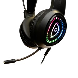 CASTI gaming Spacer RGB, cu fir, standard, utilizare gaming, microfon pe brat, conectare prin USB &amp; Jack 3.5 mm x 2, ilumina