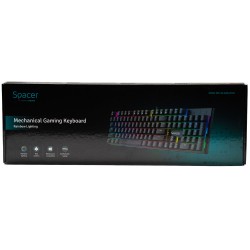 TASTATURA mecanica SPACER USB GLADIATOR, switch-uri mecanice rosii, 104 taste, anti-ghosting 26 taste, iluminare RGB , black, "S