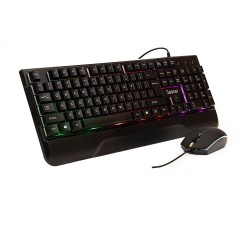 KIT gaming SPACER USB INVICTUS, tastatura RGB rainbow + mouse optic 7 culori, black, "SPGK-INVICTUS"   (timbru verde 0.8 lei)