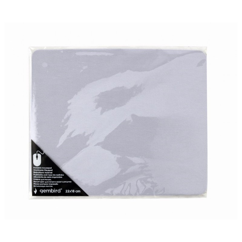 MousePAD GEMBIRD, cauciuc si material textil, 220 x 180 x 2 mm, printabil, alb, "MP-PRINT-S"