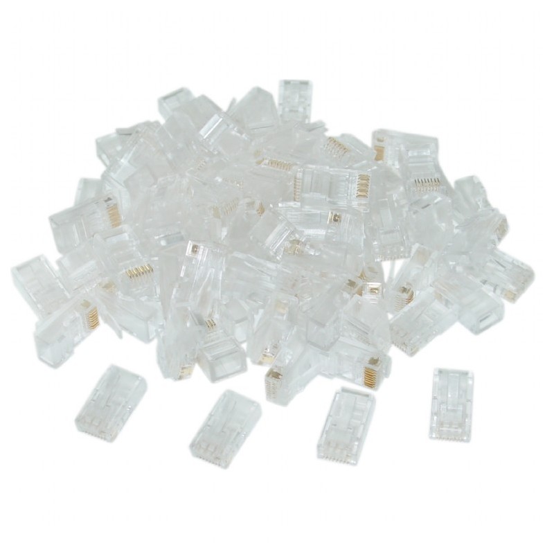 MUFA RJ-45 GEMBIRD pt. cablu UTP, Cat6, RJ-45 (T), plastic, 100 buc, "LC-8P8C-002/100"