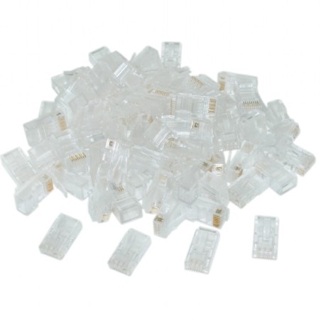 MUFA RJ-45 GEMBIRD pt. cablu UTP, Cat6, RJ-45 (T), plastic, 100 buc, "LC-8P8C-002/100"