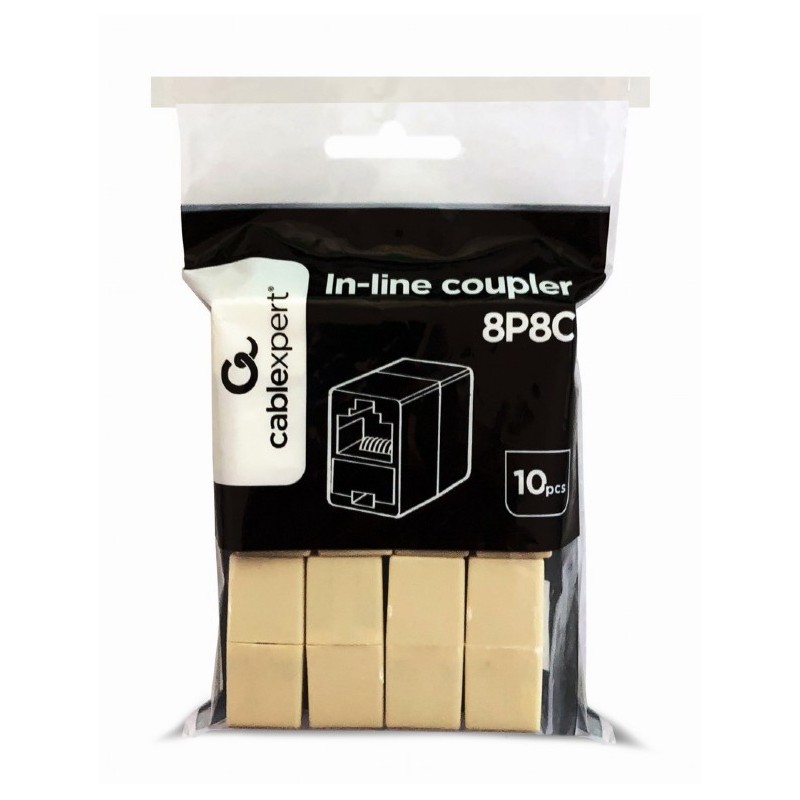 CUPLA RJ-45 GEMBIRD pt. cablu UTP, RJ-45 (M) x 2, plastic, 10 buc, "TA-350-10"