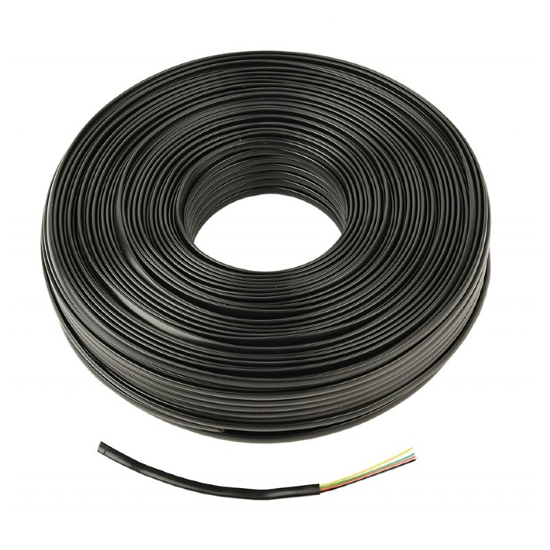 ROLA CABLU telefonic GEMBIRD, 100m, Litat, 4 fire, flat, black, "TC1000S-100M-B"