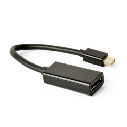 ADAPTOR video GEMBIRD, Mini-DisplayPort (T) la DisplayPort (M), rezolutie maxima 4K (3840 x 2160) la 30Hz, black, "A-mDPM-DPF4K-