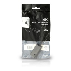 ADAPTOR video GEMBIRD, Mini-DisplayPort (T) la DisplayPort (M), rezolutie maxima 4K (3840 x 2160) la 30Hz, black, "A-mDPM-DPF4K-