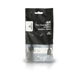 ADAPTOR video GEMBIRD, Mini-DisplayPort (T) la HDMI (M), rezolutie maxima 4K (3840 x 2160) la 30Hz, black, "A-mDPM-HDMIF4K-01" (