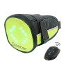 GEANTA reflectorizanta SPACER pentru Bicicleta, cu semnalizare LED prin telecomanda si de montat la sa, "SPBB-LEDSign" (timbru v