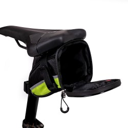 GEANTA reflectorizanta SPACER pentru Bicicleta, cu semnalizare LED prin telecomanda si de montat la sa, "SPBB-LEDSign" (timbru v