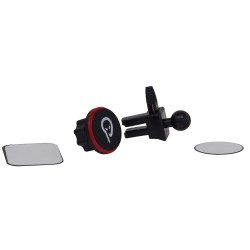 SUPORT auto magnetic SPACER pt. SmartPhone, fixare in ventilatie prin CLIPS, Magnetic, 4 SuperMagneti N50, rotire 360 grade, neg