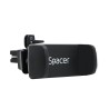 SUPORT auto SPACER pt. SmartPhone, fixare in ventilatie prin CLIPS, Prindere prin Arc, rotire 360 grade, negru, "SPCH-ARC-CLIPS"