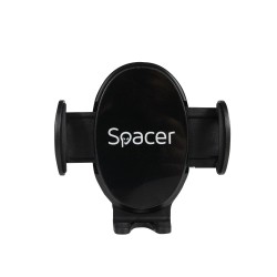 SUPORT auto SPACER pt. SmartPhone, fixare in ventilatie prin CLIPS, prindere laterala, rotire 360 grade, negru, "SPCH-GRV-CLIPS"