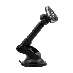 SUPORT auto magnetic SPACER pt. SmartPhone, fixare in bord sau pe parbriz prin Ventuza, Magnetic, 4 SuperMagneti N50, Brat Teles