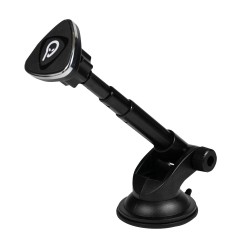 SUPORT auto magnetic SPACER pt. SmartPhone, fixare in bord sau pe parbriz prin Ventuza, Magnetic, 4 SuperMagneti N50, Brat Teles