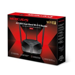 ROUTER MERCUSYS wireless  1800Mbps, 4 porturi LAN Gigabit, 1 port WAN Gigabit, Dual Band AC1800 4 x antena externa, Wi-Fi 6, "MR