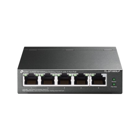 SWITCH PoE TP-LINK  5 porturi 10/100Mbps (4 PoE), IEEE 802.3af, carcasa metalica "TL-SF1005LP" (timbru verde 2 lei)