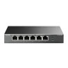SWITCH PoE TP-LINK  6 porturi 10/100Mbps (4 PoE+), IEEE 802.3af/at, carcasa metalica "TL-SF1006P" (timbru verde 2 lei)