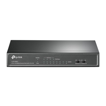 SWITCH PoE TP-LINK  8 porturi 10/100Mbps (4 PoE), IEEE 802.3af, carcasa metalica "TL-SF1008LP" (timbru verde 2 lei)