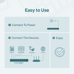 SWITCH PoE TP-LINK  8 porturi 10/100Mbps (4 PoE), IEEE 802.3af, carcasa metalica "TL-SF1008LP" (timbru verde 2 lei)
