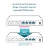 SWITCH PoE TP-LINK  8 porturi 10/100Mbps (4 PoE), IEEE 802.3af, carcasa metalica "TL-SF1008LP" (timbru verde 2 lei)