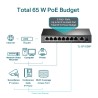 SWITCH PoE TP-LINK  9 porturi 10/100Mbps (8 PoE+), IEEE 802.3af/at, carcasa metalica "TL-SF1009P" (timbru verde 2 lei)