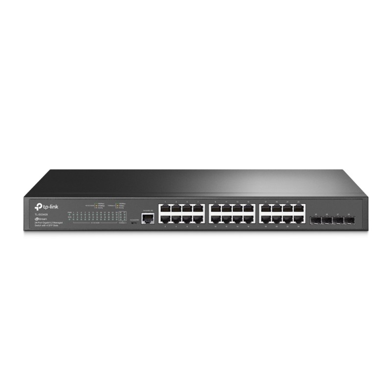 Switch TP-Link cu management L2, 24 Porturi Gigabit, 4 x SFP Gigabit "TL-SG3428" (timbru verde 2 lei)