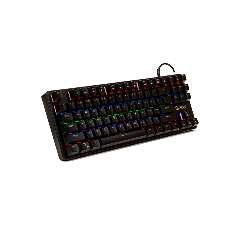 TASTATURA MECANICA SPACER USB IMMORTAL, switch-uri mecanice albastre, 50 mil. apasari, 87 taste, anti-ghosting 26 taste, anti-sp