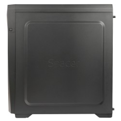 CARCASA  SPACER - gaming, Middle Tower, ATX, "FLASH", fara sursa, sticla securizata, USB 2.0 x 2, USB 3.0 x 1, PSU shroud, black