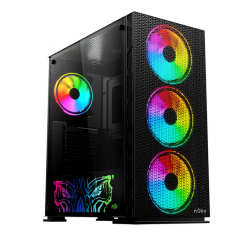 CARCASA NJOY Middle Tower,ATX, "Kona",fara sursa,sticla securizata,fanx4,USB 2.0 x 1,USB 3.0x2,Jack 3.5 mmx2,mesh fan ctr (inclu